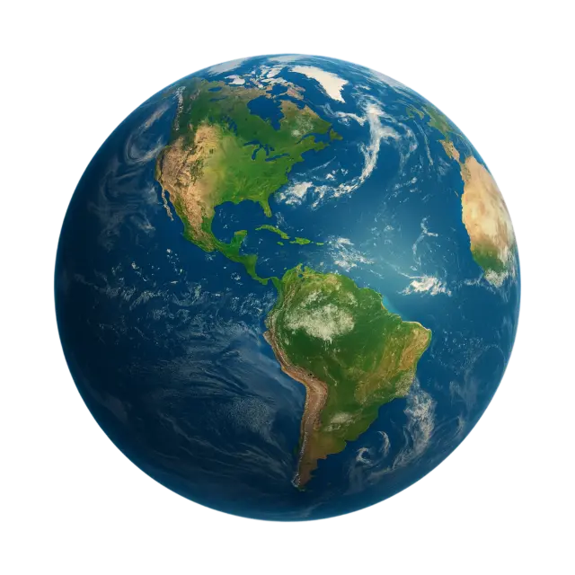 Earth globe seen from space, showing a connection from anywhere in the world to Iran